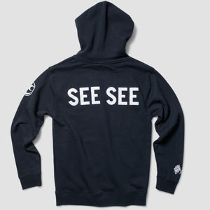 Large Print Hoodie - Navy